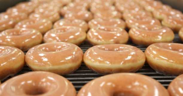 krispy kreme glazed doughnut with kreme filling
